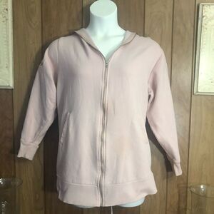 Forever 21 womens full zip hoodie. Size small. Pale pink. EUC